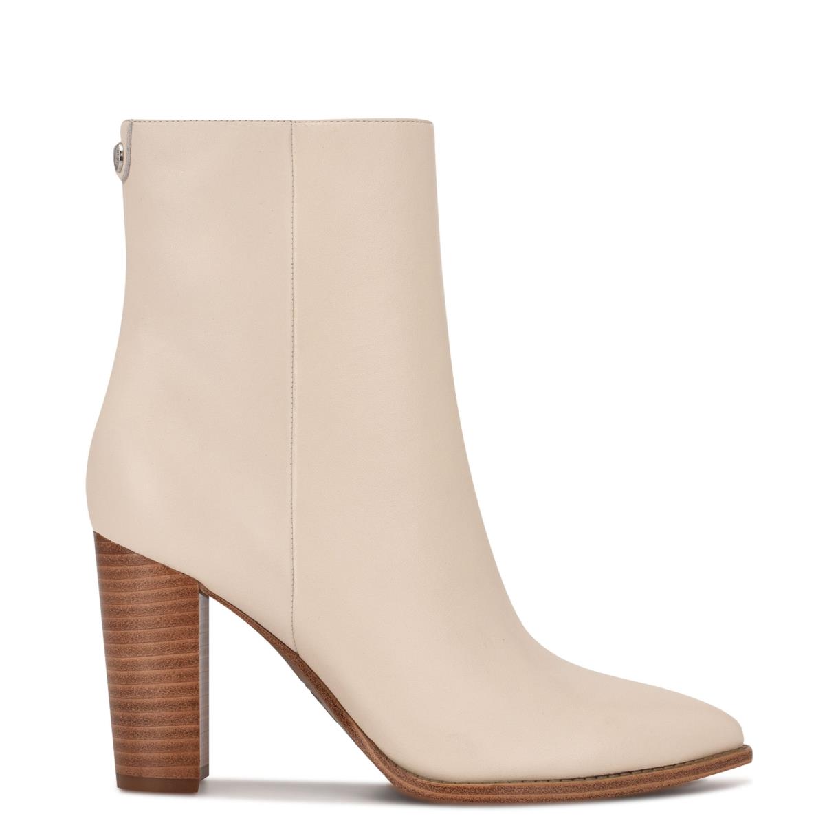 Booties Nine West Tryme 9x9 Heeled Mujer Blancas | 8547ZMUJD