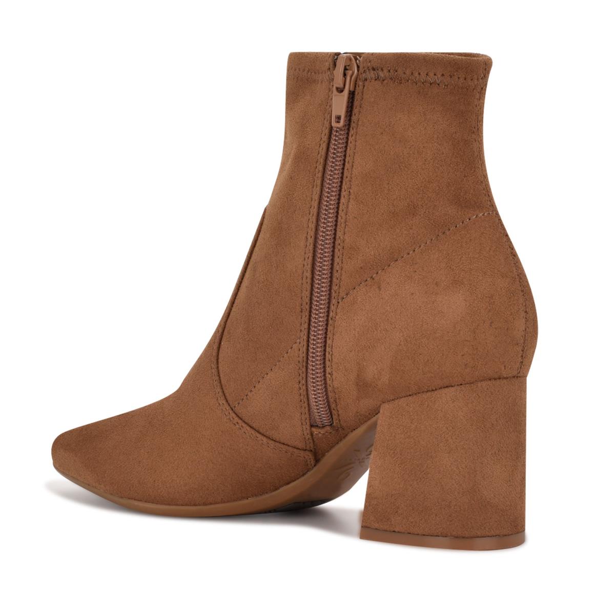 Booties Nine West Viper 9x9 Heeled Mujer Marrones | 4539PUXBK