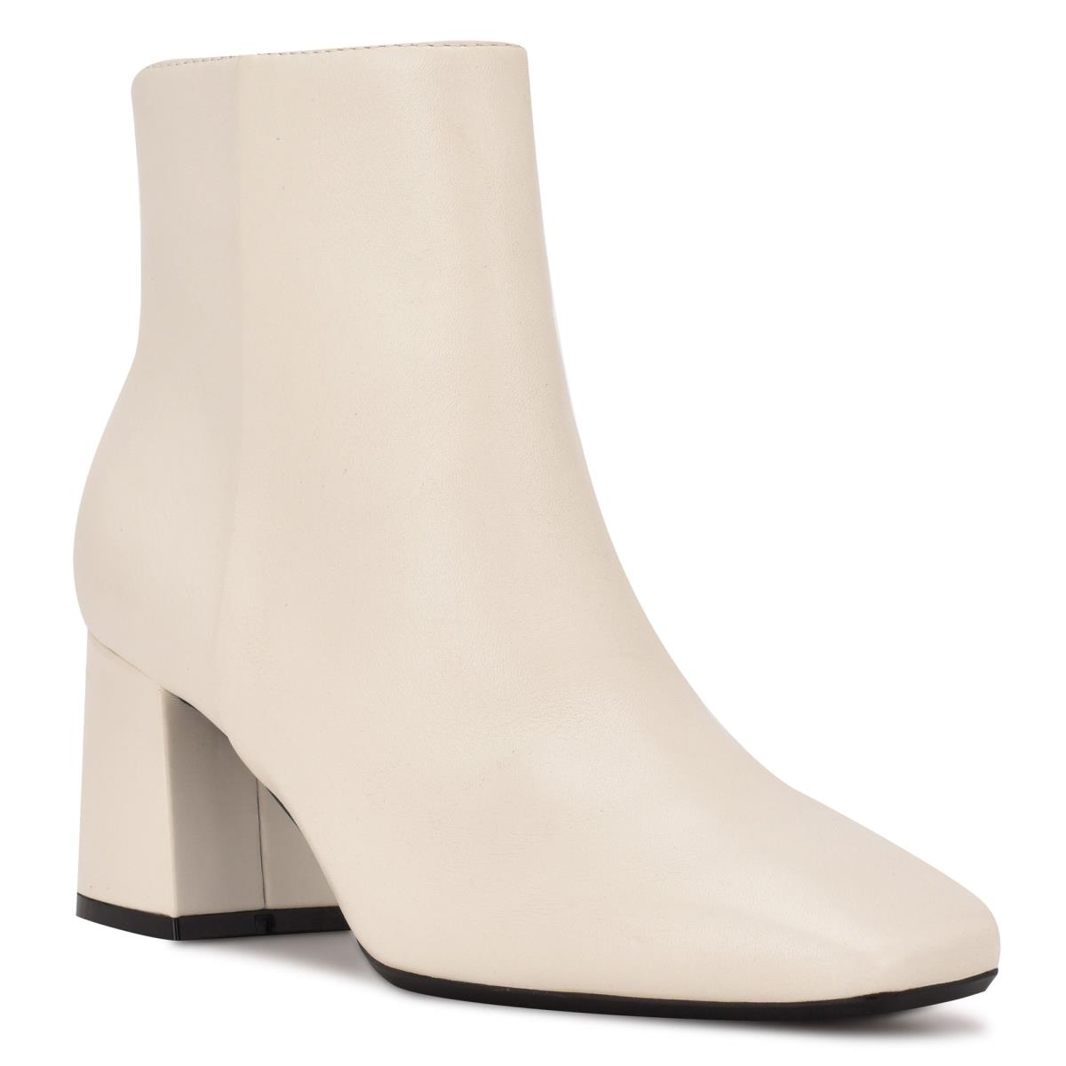 Booties Nine West Vivy 9x9 Heeled Mujer Beige | 2690OMQAC