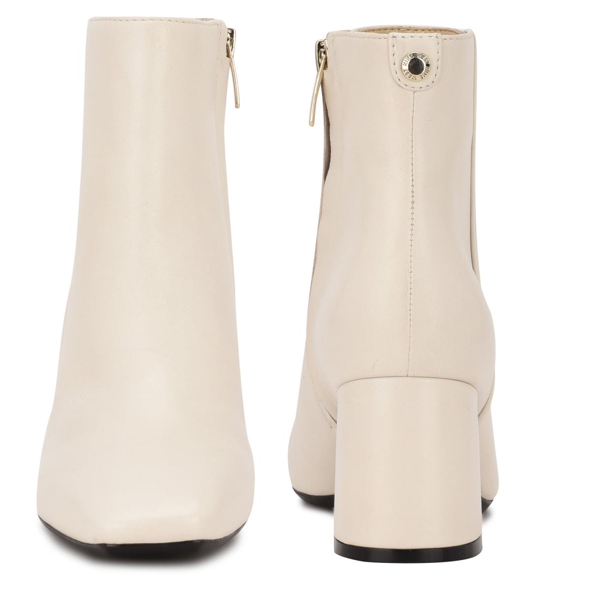 Booties Nine West Vivy 9x9 Heeled Mujer Beige | 2690OMQAC