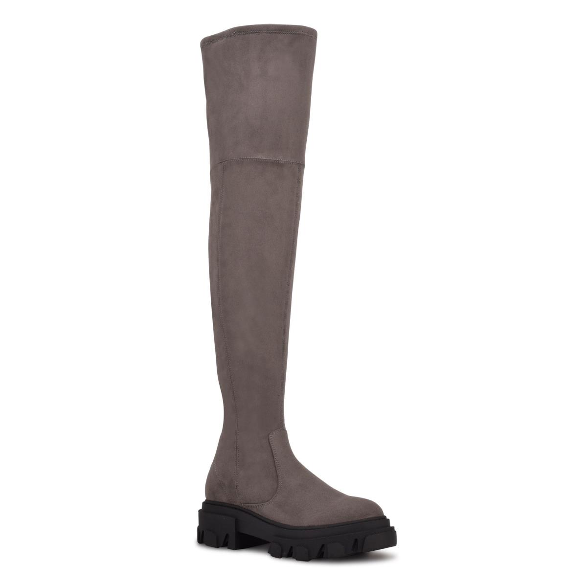 Botas Nine West Cellie Over the Knee Lug Sole Mujer Gris | 4789JCEFV