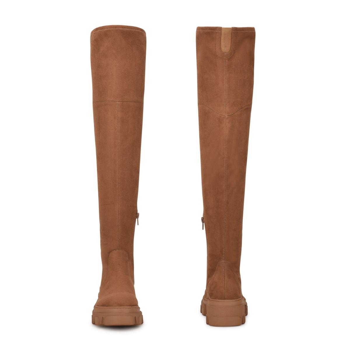 Botas Nine West Cellie Over the Knee Lug Sole Mujer Marrones | 9283OTFZK