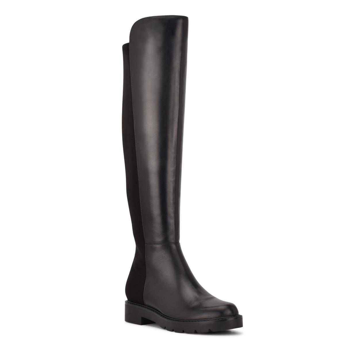 Botas Nine West Tread Over The Knee Lug Sole Mujer Negras | 7018JBICM