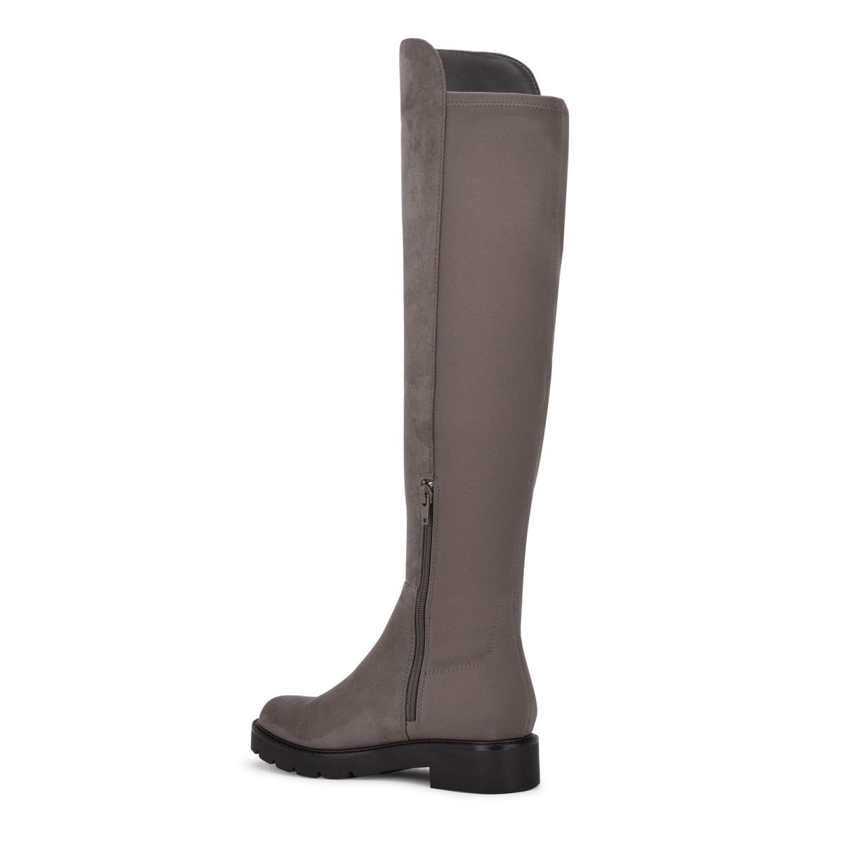 Botas Nine West Tread Over The Knee Lug Sole Mujer Gris | 7506XPFLV