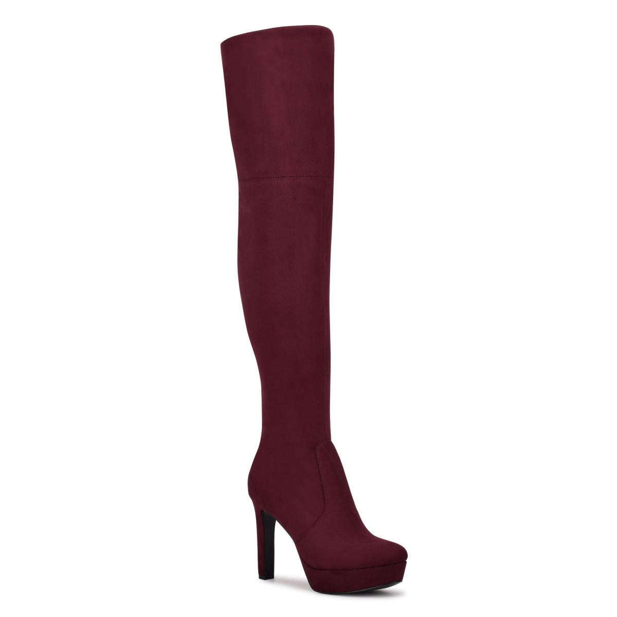 Botas Plataforma Nine West Gotcha Over the Knee Mujer Burdeos | 5876ZRDFI