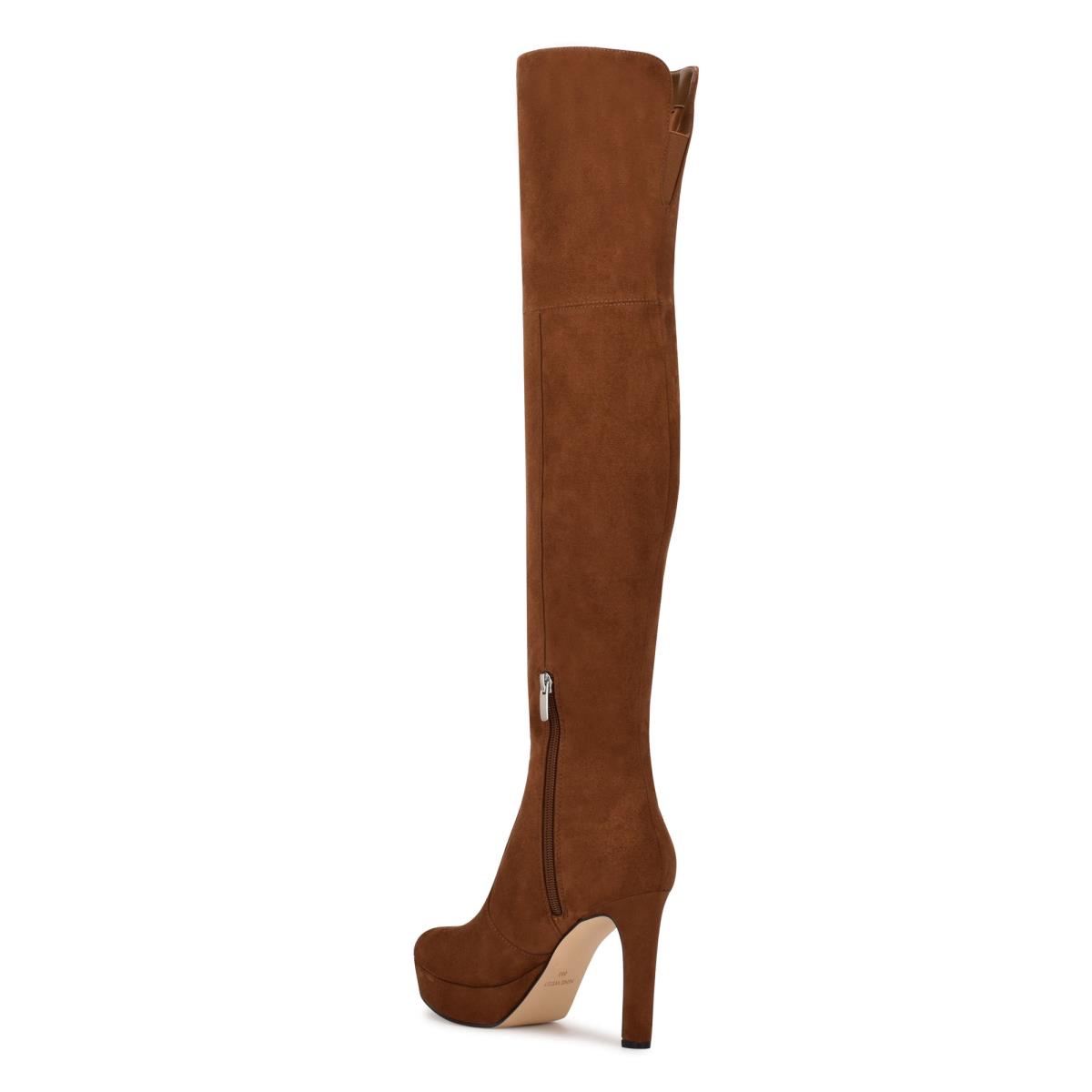 Botas Plataforma Nine West Gotcha Over the Knee Mujer Marrones | 6208XABND