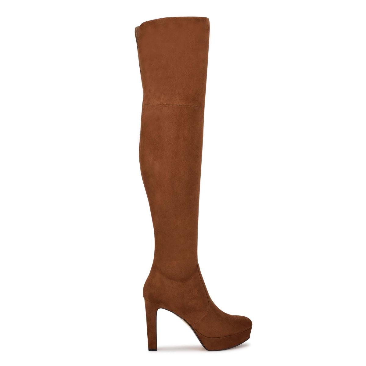 Botas Plataforma Nine West Gotcha Wide Calf Over the Knee Mujer Marrones | 2174EXBNU