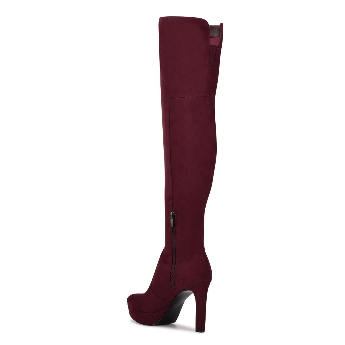 Botas Plataforma Nine West Gotcha Wide Calf Over the Knee Mujer Burdeos | 8705ZQEFD