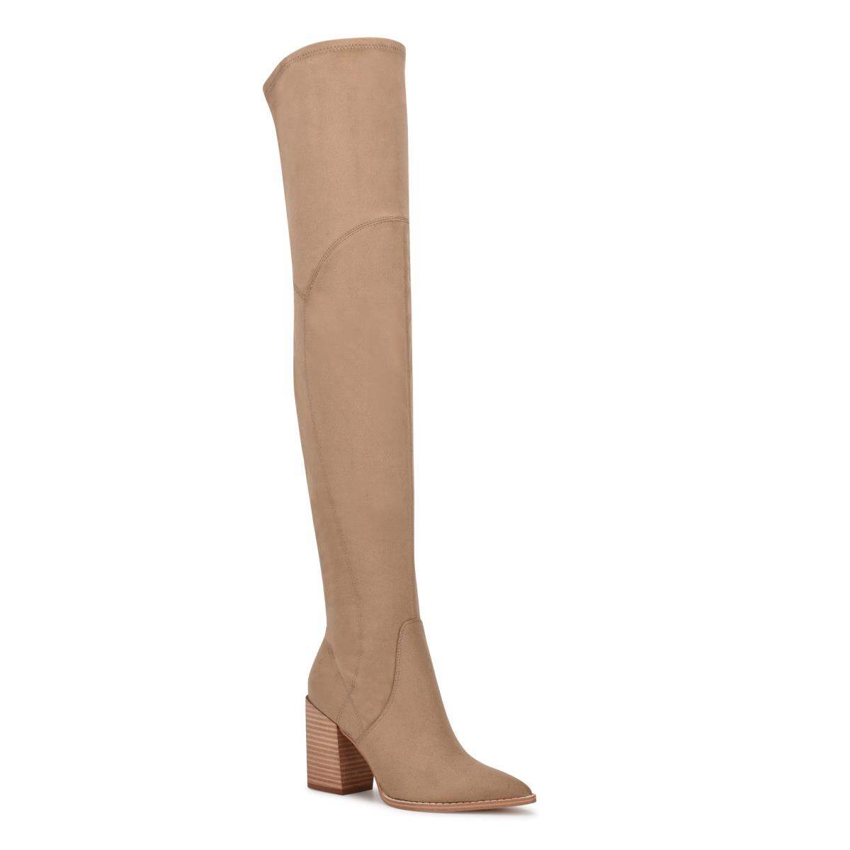 Botas de Tacon Nine West Barret Over The Knee Mujer Beige Claro | 1290KAYPF