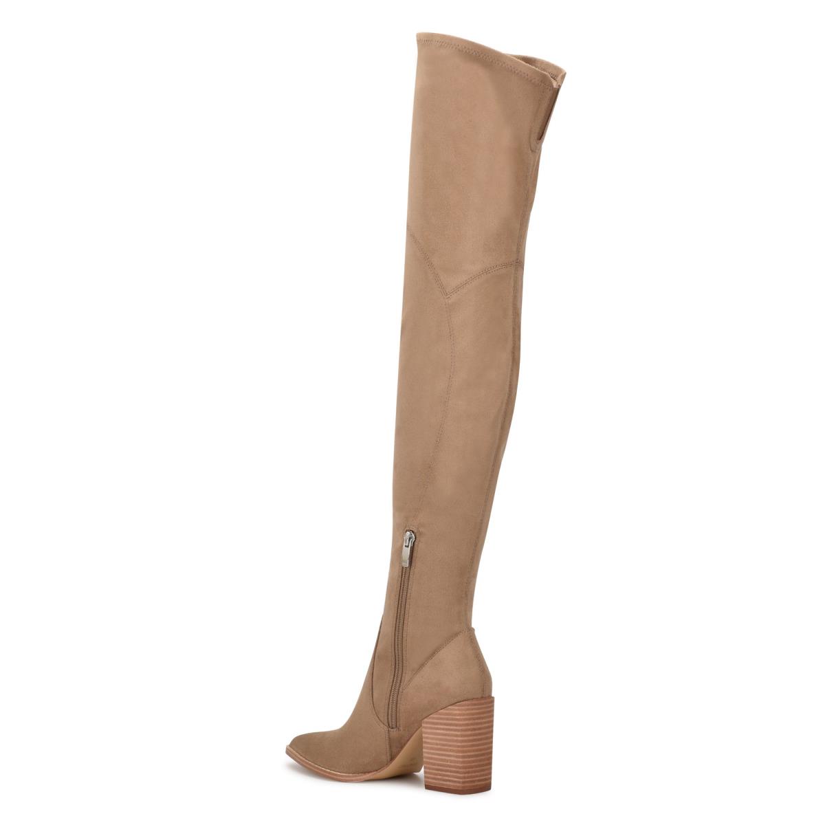 Botas de Tacon Nine West Barret Over The Knee Mujer Beige Claro | 1290KAYPF