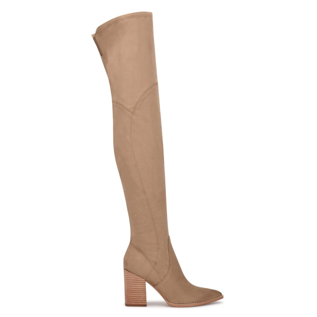 Botas de Tacon Nine West Barret Over The Knee Mujer Beige Claro | 1290KAYPF