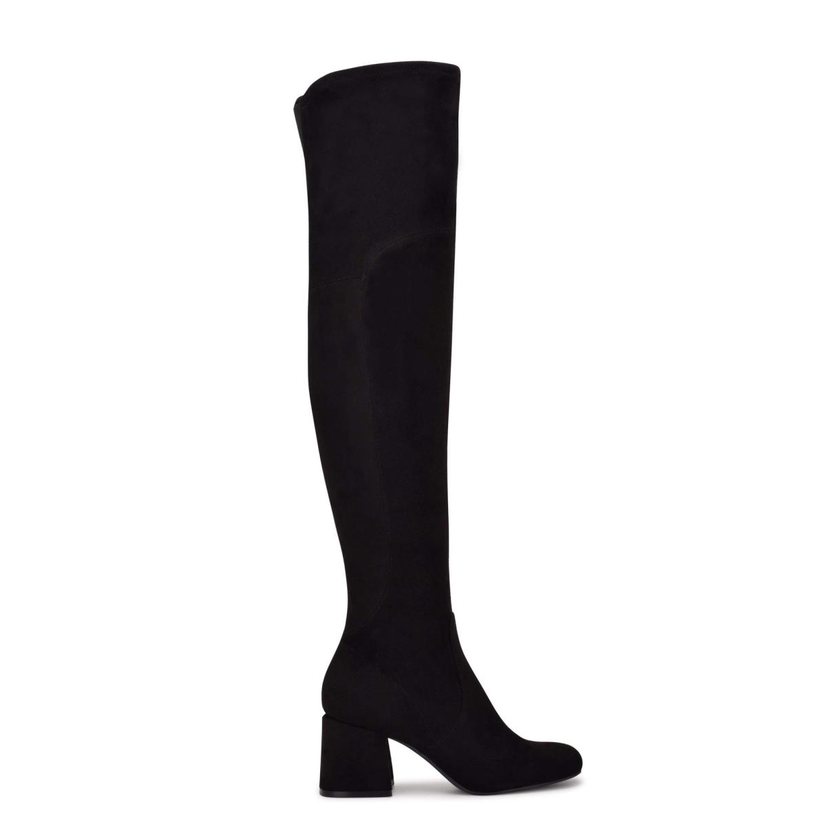 Botas de Tacon Nine West Blocky Over The Knee Mujer Negras | 0695EMJBN