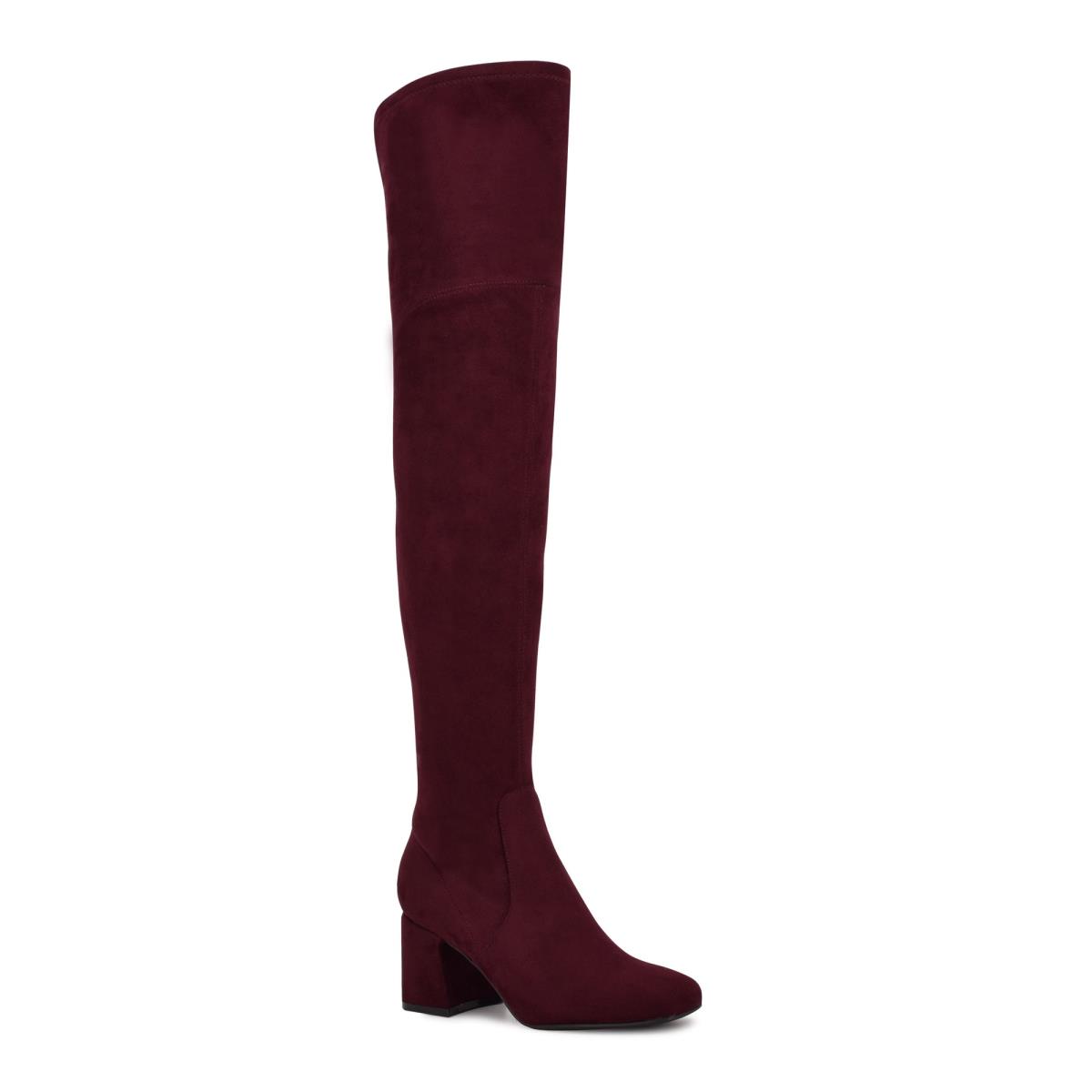 Botas de Tacon Nine West Blocky Over The Knee Mujer Burdeos | 9473OZMVP