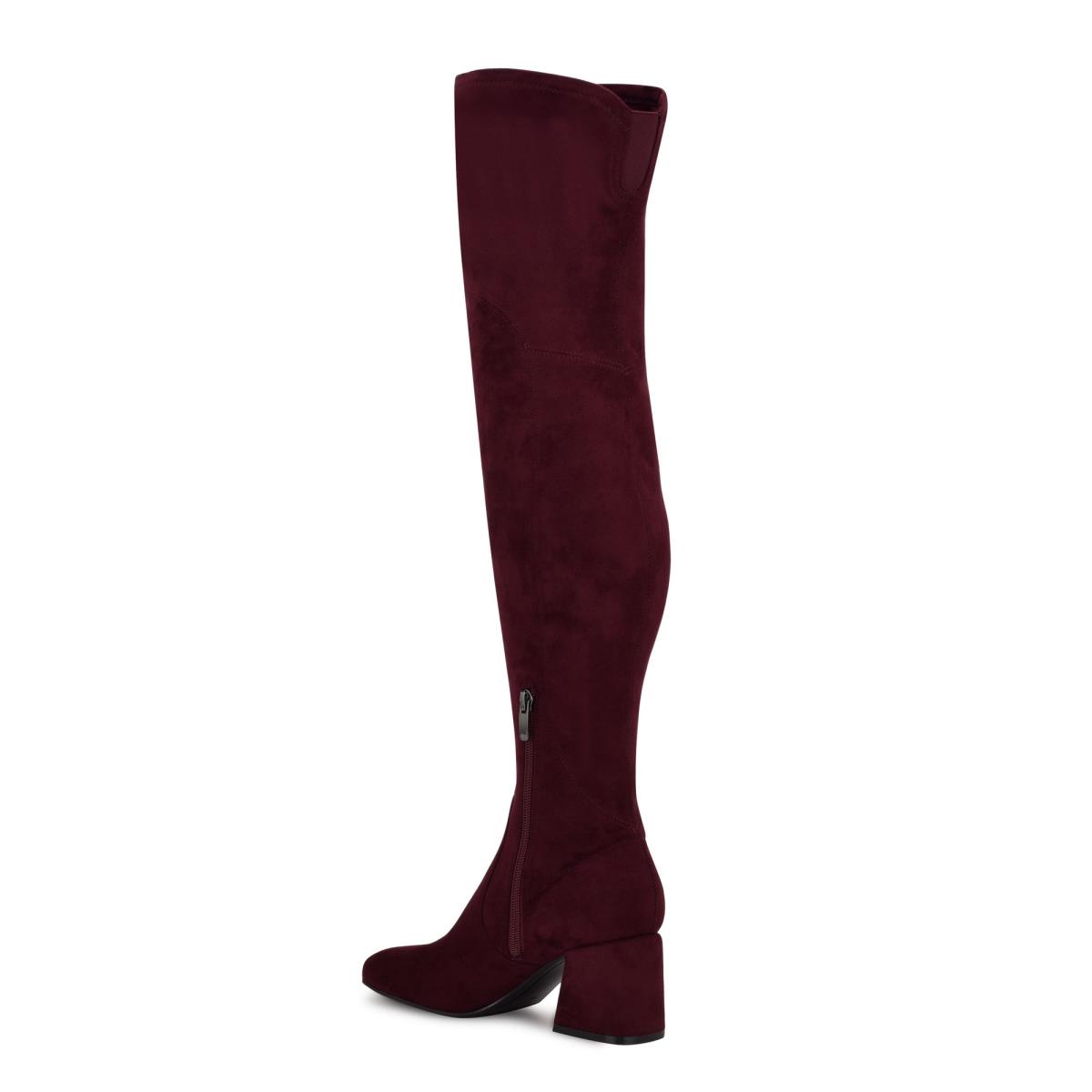 Botas de Tacon Nine West Blocky Over The Knee Mujer Burdeos | 9473OZMVP