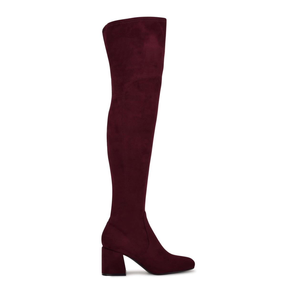 Botas de Tacon Nine West Blocky Over The Knee Mujer Burdeos | 9473OZMVP