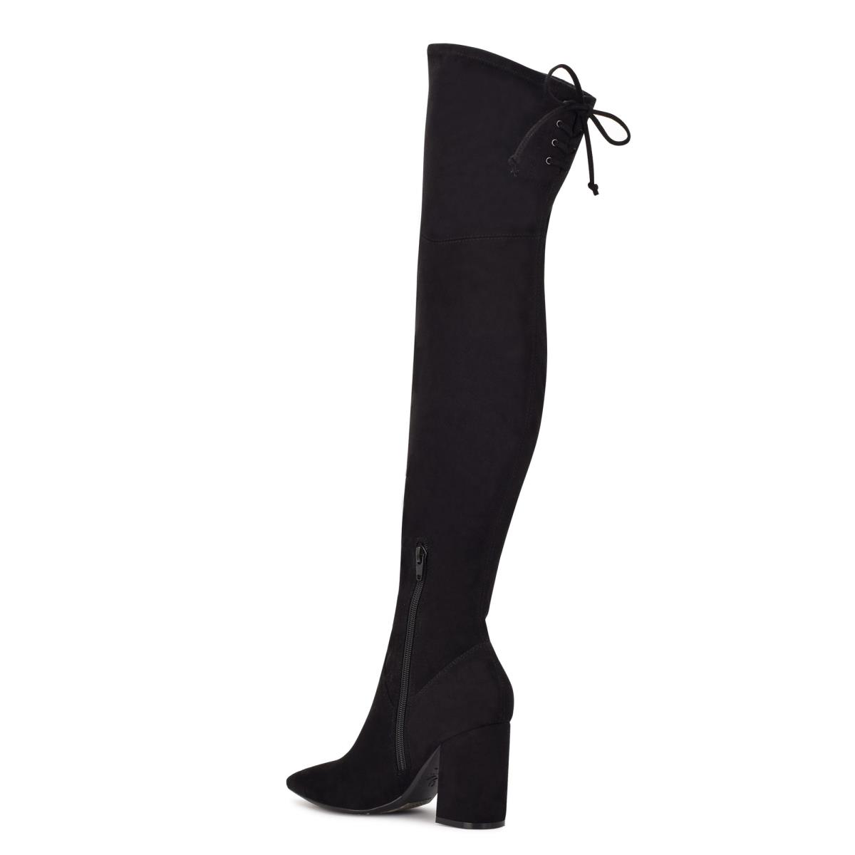 Botas de Tacon Nine West Ceeya 9x9 Over The Knee Mujer Negras | 2587HBMZQ