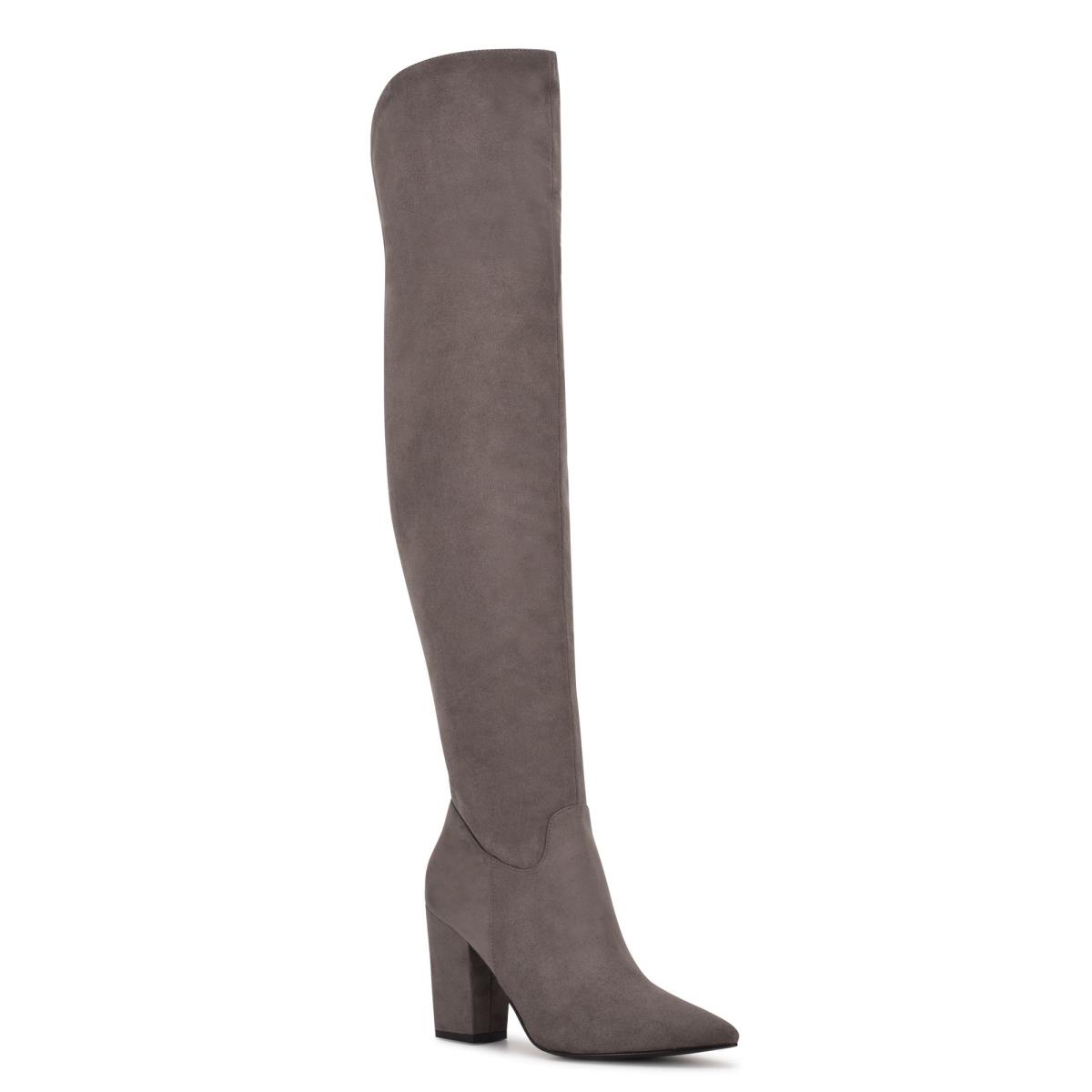 Botas de Tacon Nine West Goforit Over The Knee Mujer Gris | 7430MZJDX