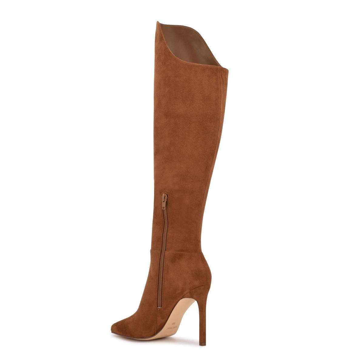 Botas de Tacon Nine West Teleena Wide Calf Mujer Marrones | 5932AZKQE