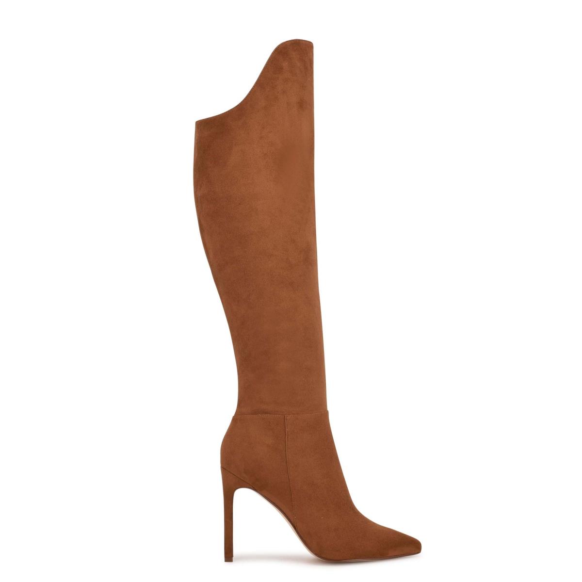 Botas de Tacon Nine West Teleena Wide Calf Mujer Marrones | 5932AZKQE