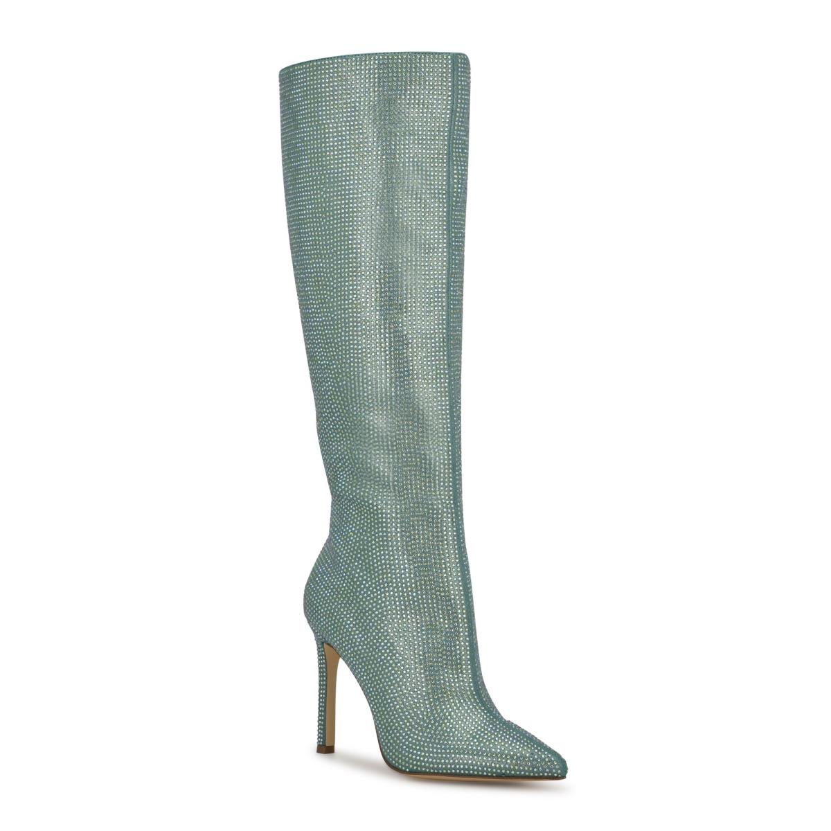 Dress Boots Nine West Tysh Rhinestone Mujer Verde Claro | 5829CHLGE