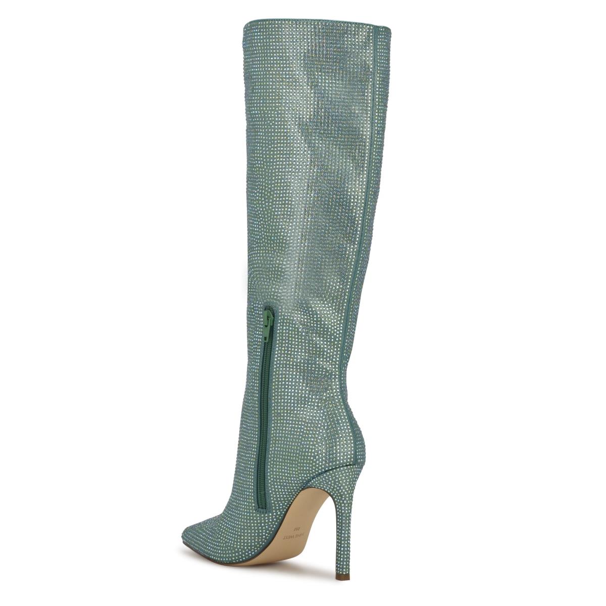 Dress Boots Nine West Tysh Rhinestone Mujer Verde Claro | 5829CHLGE