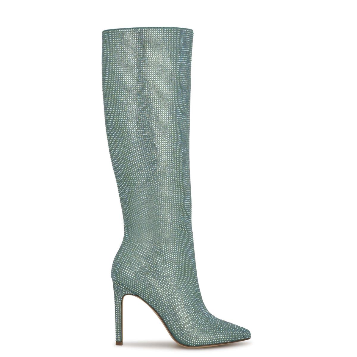 Dress Boots Nine West Tysh Rhinestone Mujer Verde Claro | 5829CHLGE