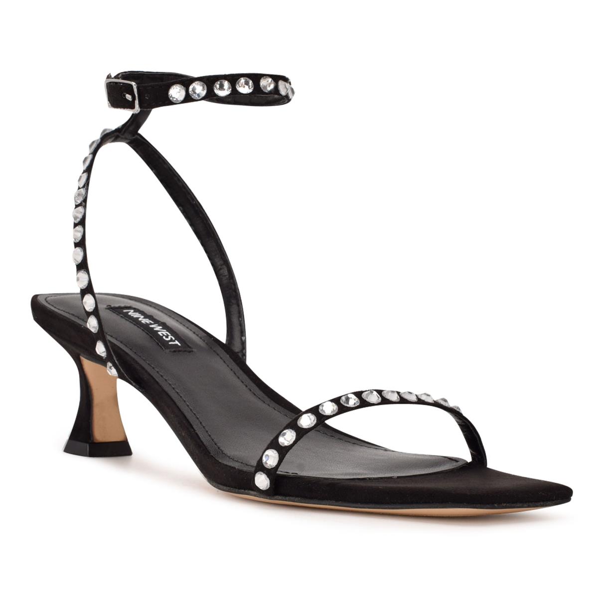 Dress Sandals Nine West Giena Ankle Strap Mujer Negras | 3087KUVRQ