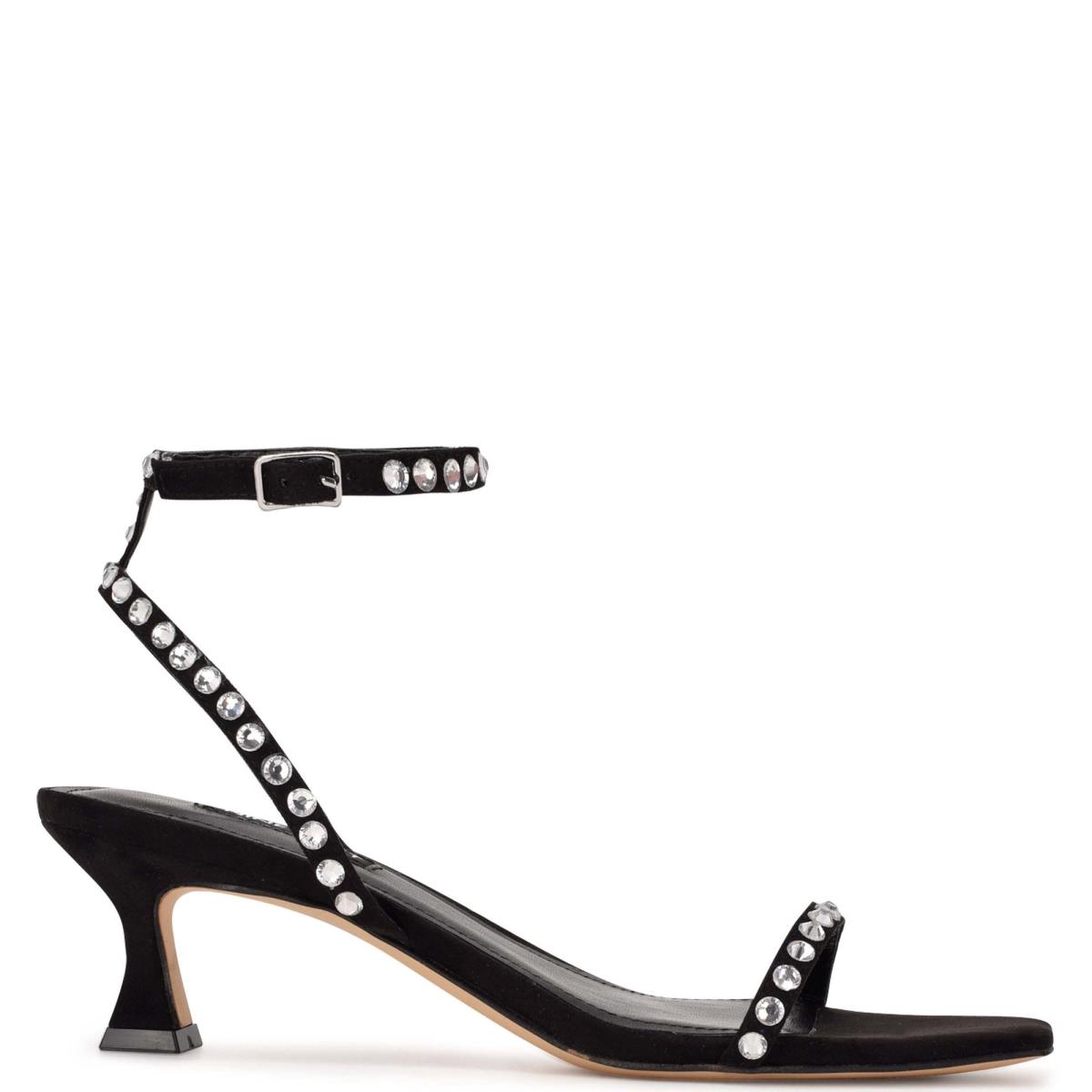 Dress Sandals Nine West Giena Ankle Strap Mujer Negras | 3087KUVRQ