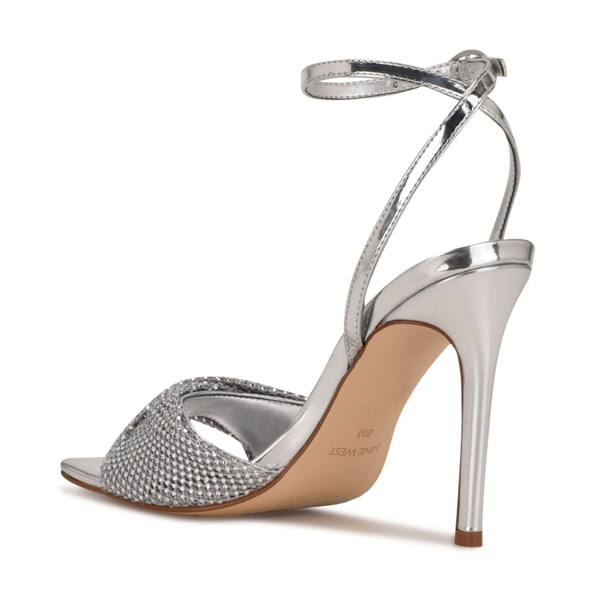 Dress Sandals Nine West Twinkle Heeled Mujer Plateadas | 2410MUFIX