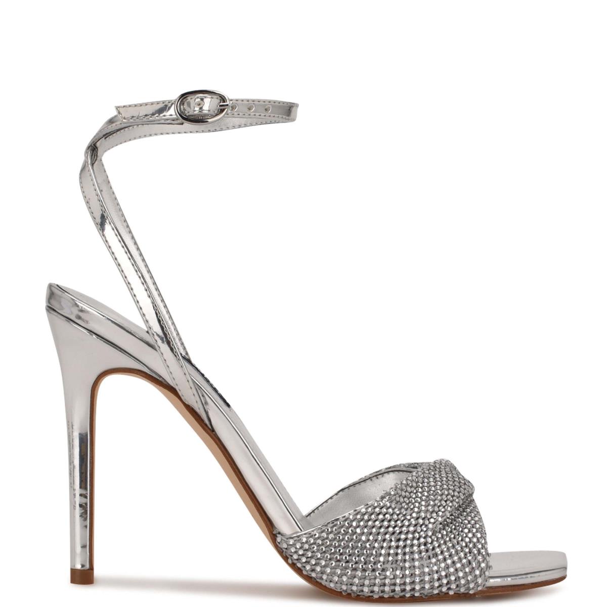 Dress Sandals Nine West Twinkle Heeled Mujer Plateadas | 2410MUFIX