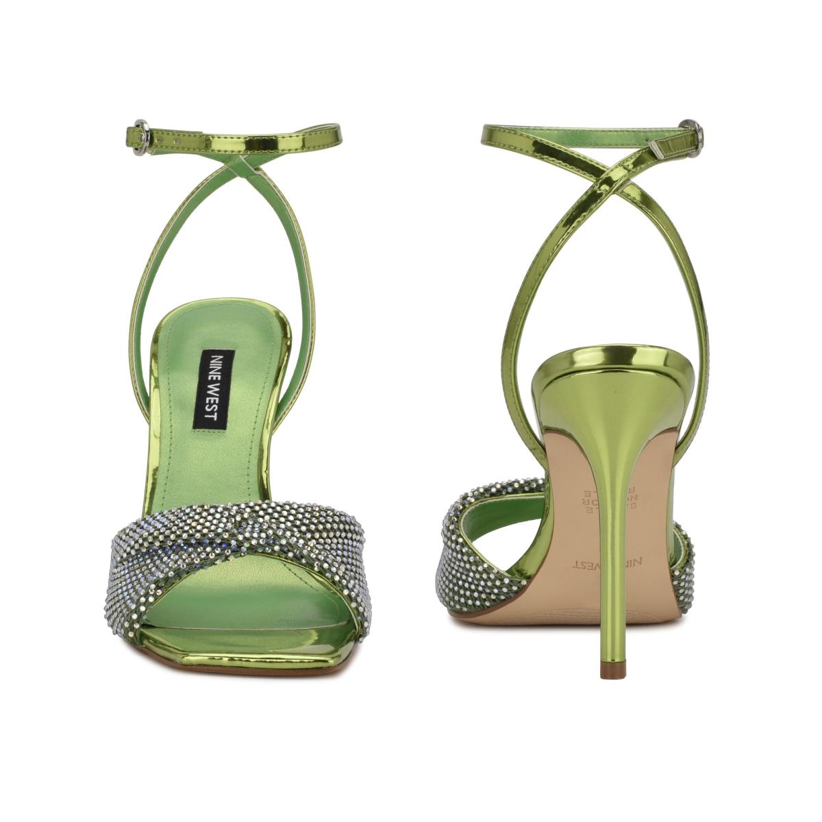 Dress Sandals Nine West Twinkle Heeled Mujer Verde Claro | 9674YVNPE