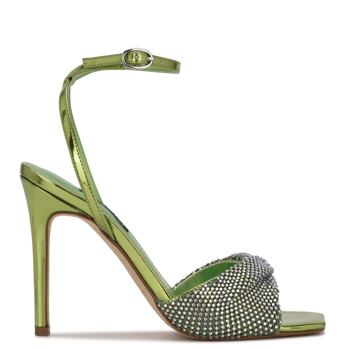 Dress Sandals Nine West Twinkle Heeled Mujer Verde Claro | 9674YVNPE