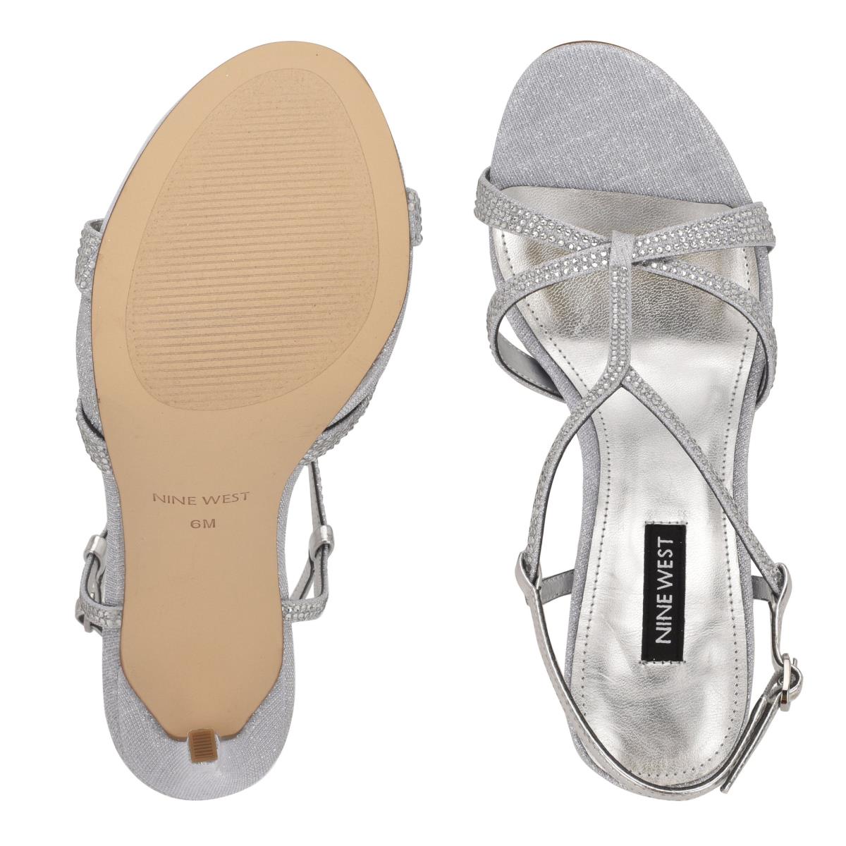 Dress Sandals Nine West Ulliy Heeled Mujer Plateadas | 9137ETVCD