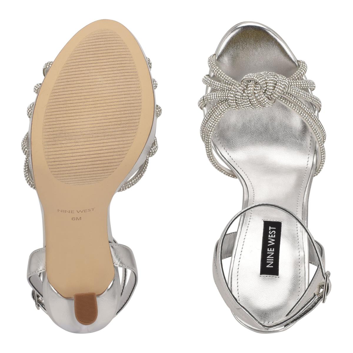 Dress Sandals Nine West Wowzz Platform Mujer Plateadas | 0241JEFIG