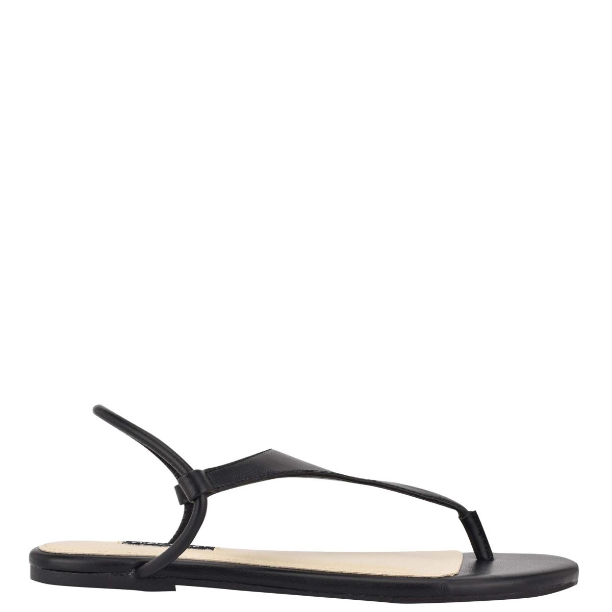 Flat Sandals Nine West Braydin Stretch Mujer Negras | 4257KRDJZ