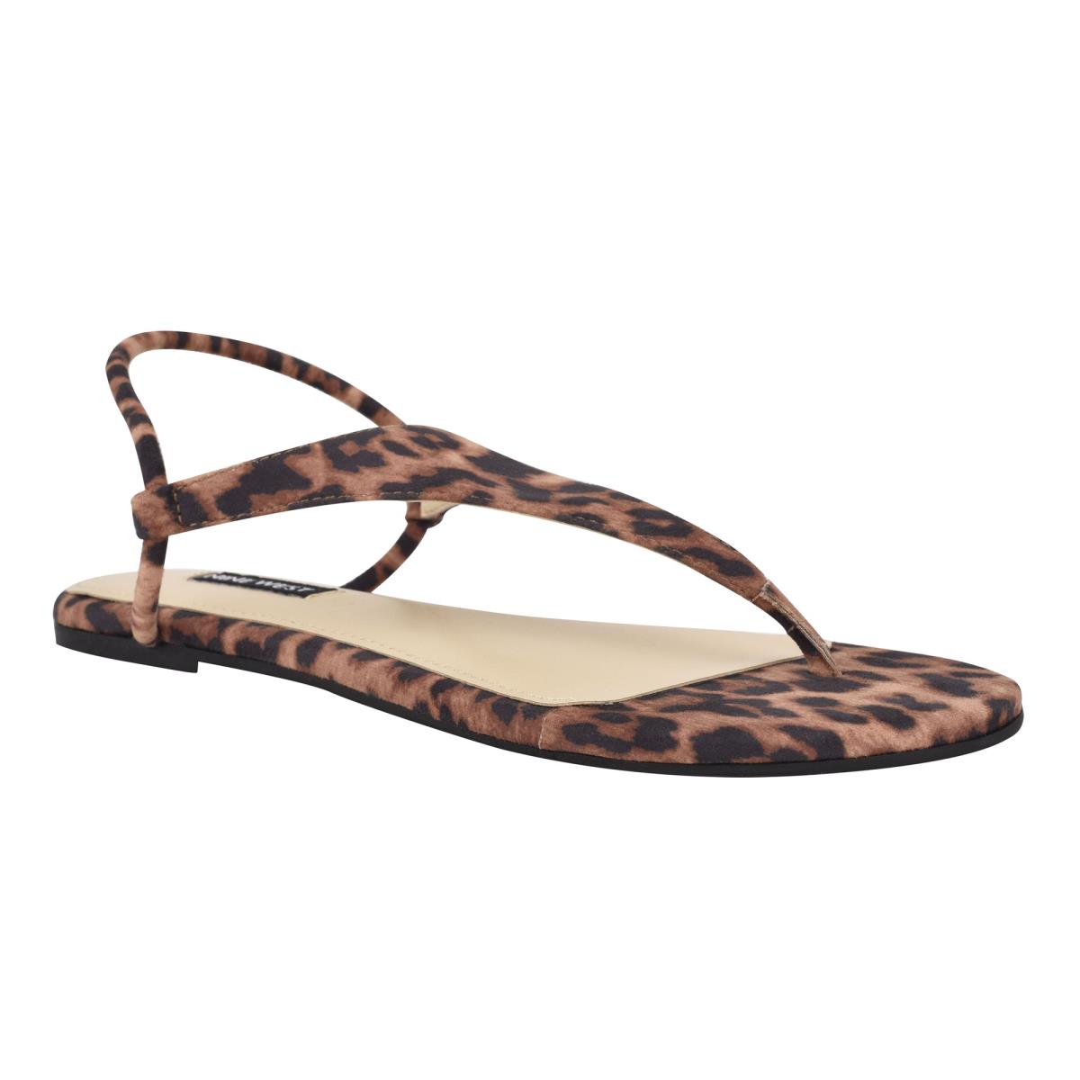 Flat Sandals Nine West Braydin Stretch Mujer Leopardo | 5043PVOCD