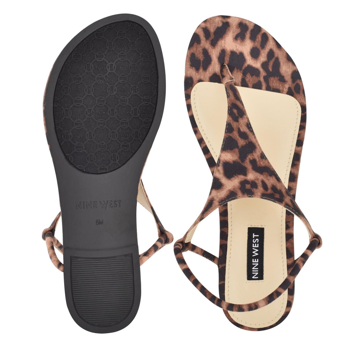 Flat Sandals Nine West Braydin Stretch Mujer Leopardo | 5043PVOCD