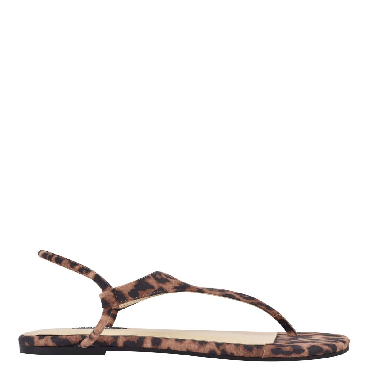 Flat Sandals Nine West Braydin Stretch Mujer Leopardo | 5043PVOCD