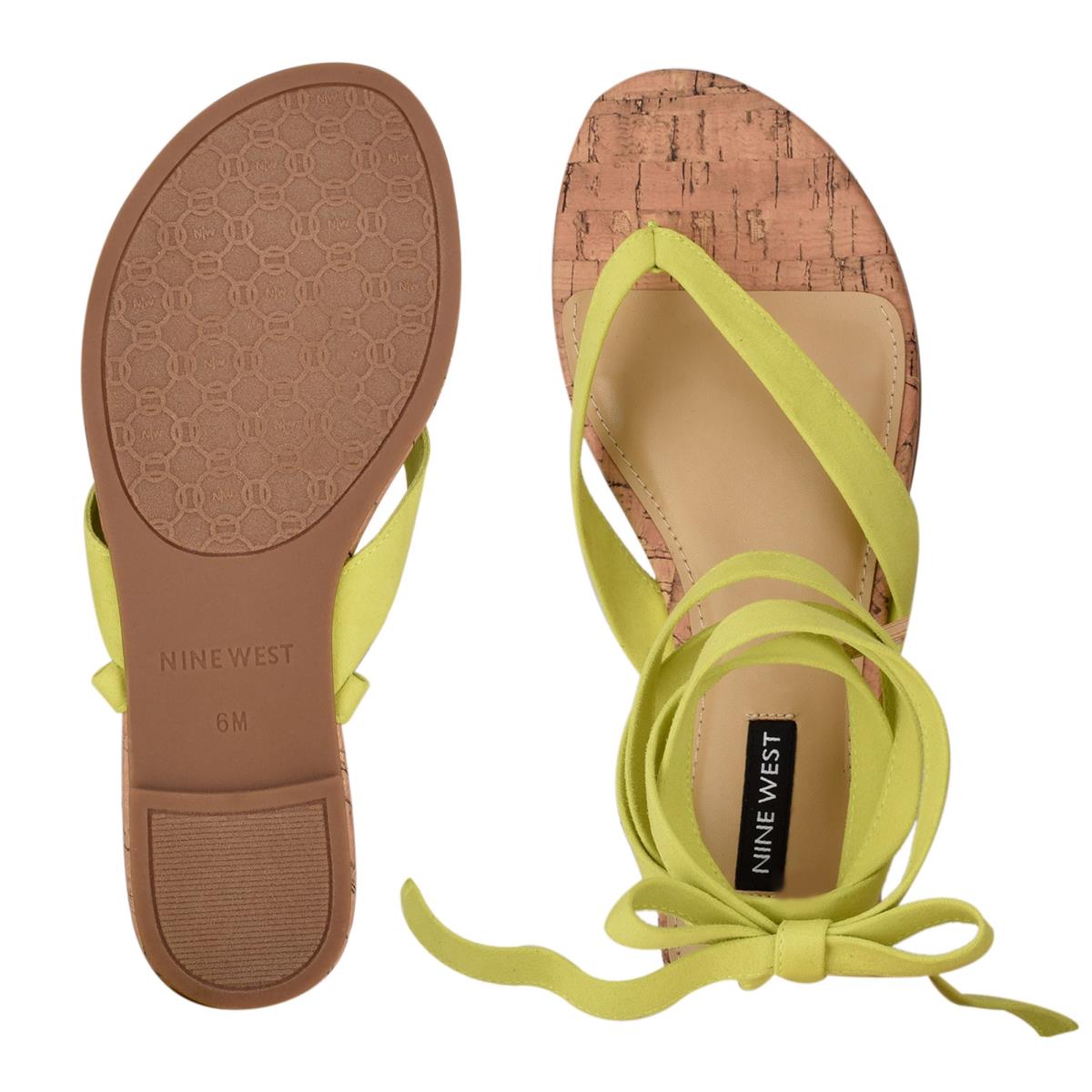 Flat Sandals Nine West Tiedup Ankle Wrap Mujer Verde Claro | 4678XCAQZ