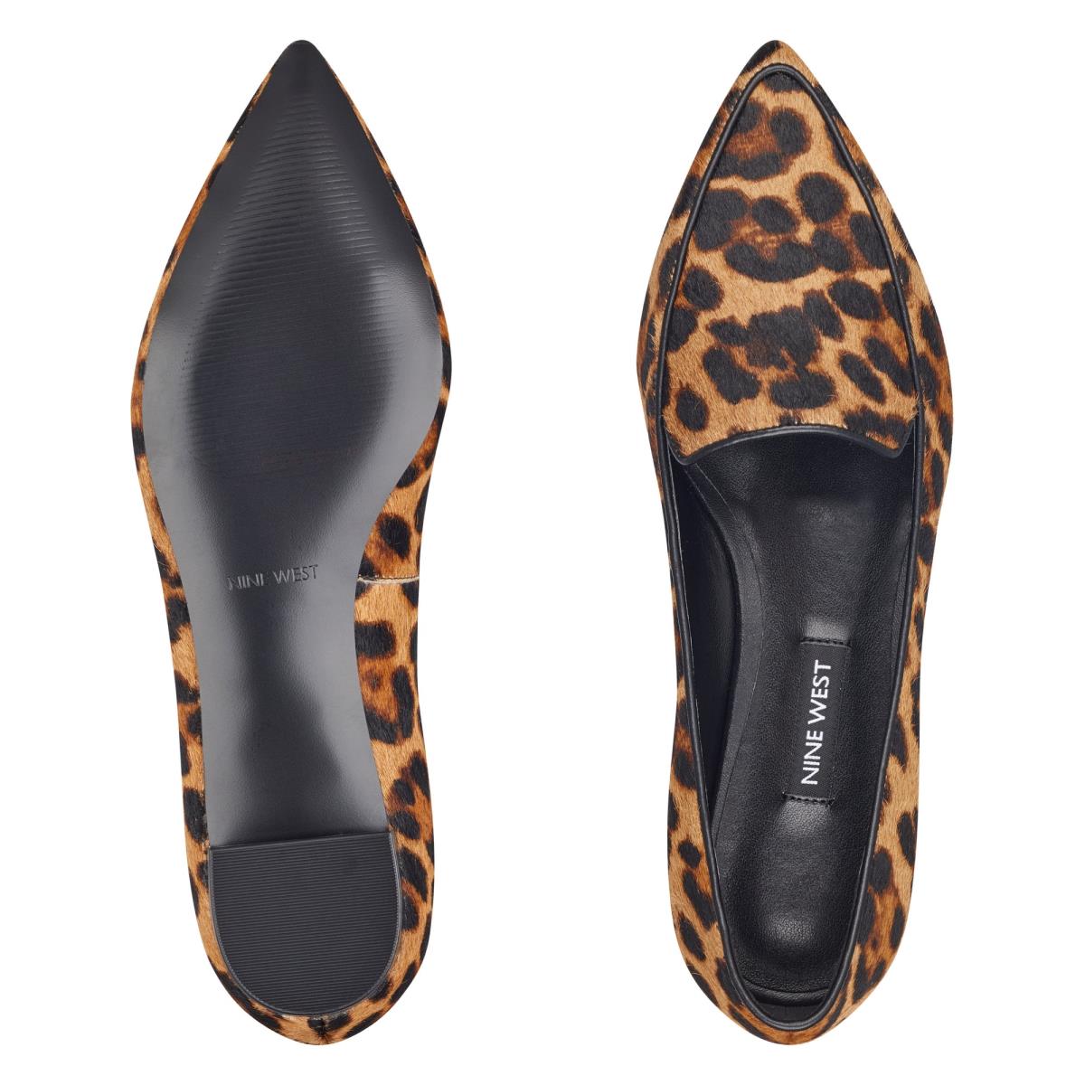 Flats Nine West Abay Smoking Mujer Leopardo | 9501KIFPX