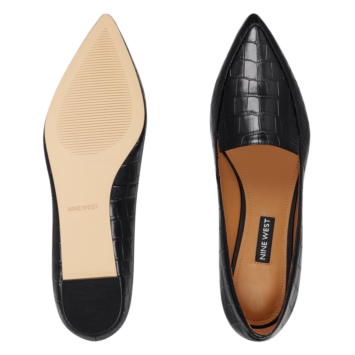 Flats Nine West Abay Smoking Mujer Negras | 4803IYZND