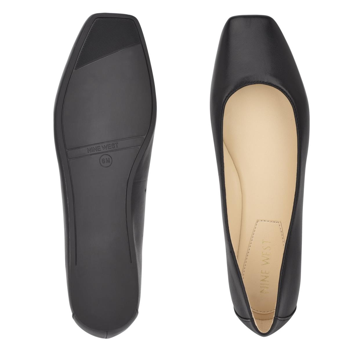 Flats Nine West Alena Square-Toe Mujer Negras | 3049YOENW