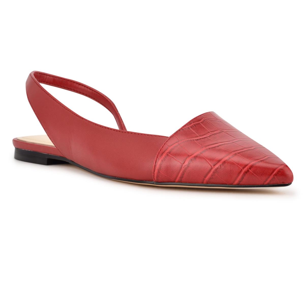 Flats Nine West Beads Slingback Pointy Toe Mujer Rojas Rojas | 1860IAWEB