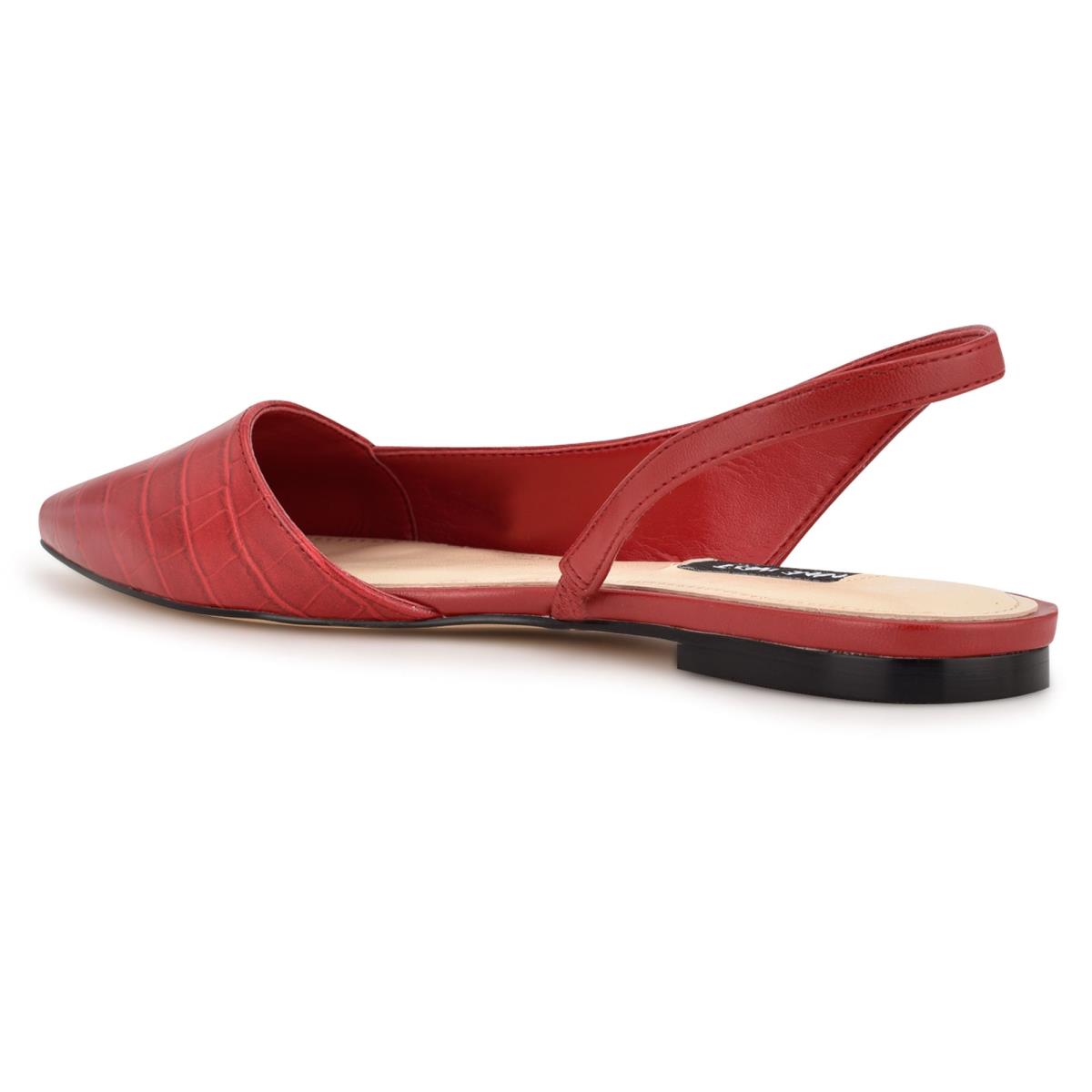 Flats Nine West Beads Slingback Pointy Toe Mujer Rojas Rojas | 1860IAWEB