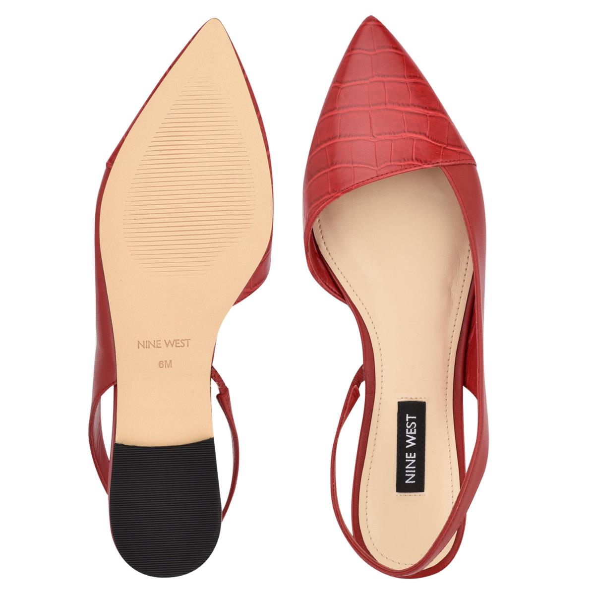 Flats Nine West Beads Slingback Pointy Toe Mujer Rojas Rojas | 1860IAWEB