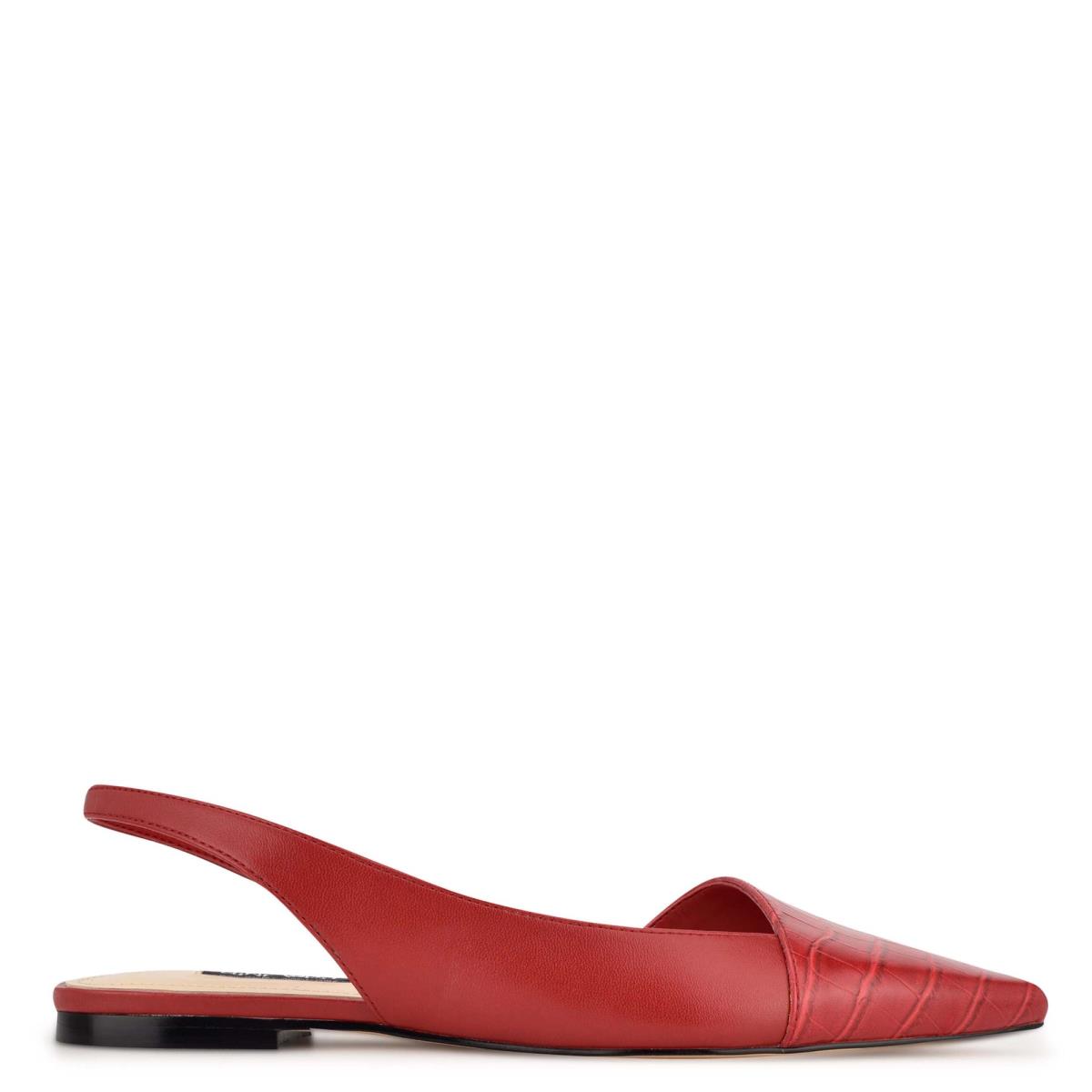 Flats Nine West Beads Slingback Pointy Toe Mujer Rojas Rojas | 1860IAWEB