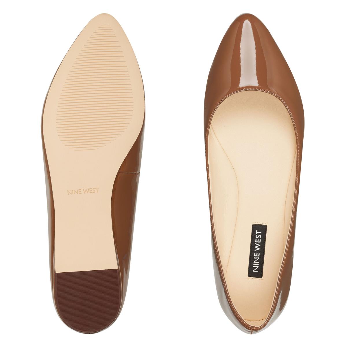 Flats Nine West Speakup Almond Toe Mujer Beige Oscuro | 0412YFKSL