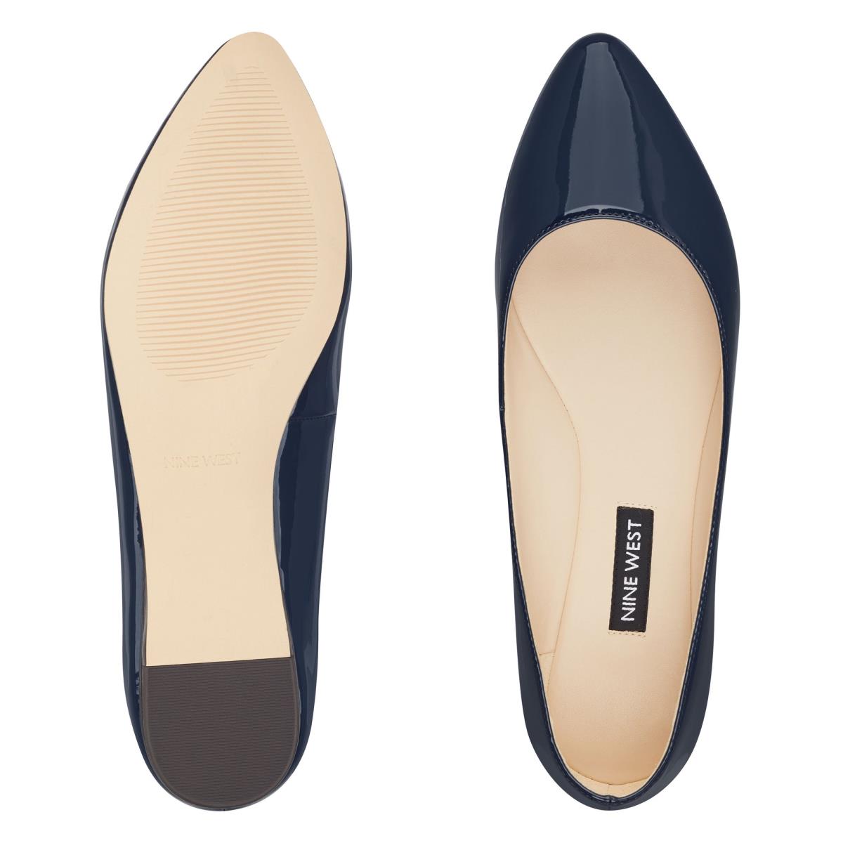 Flats Nine West Speakup Almond Toe Mujer Azul Marino | 7325RBMZQ