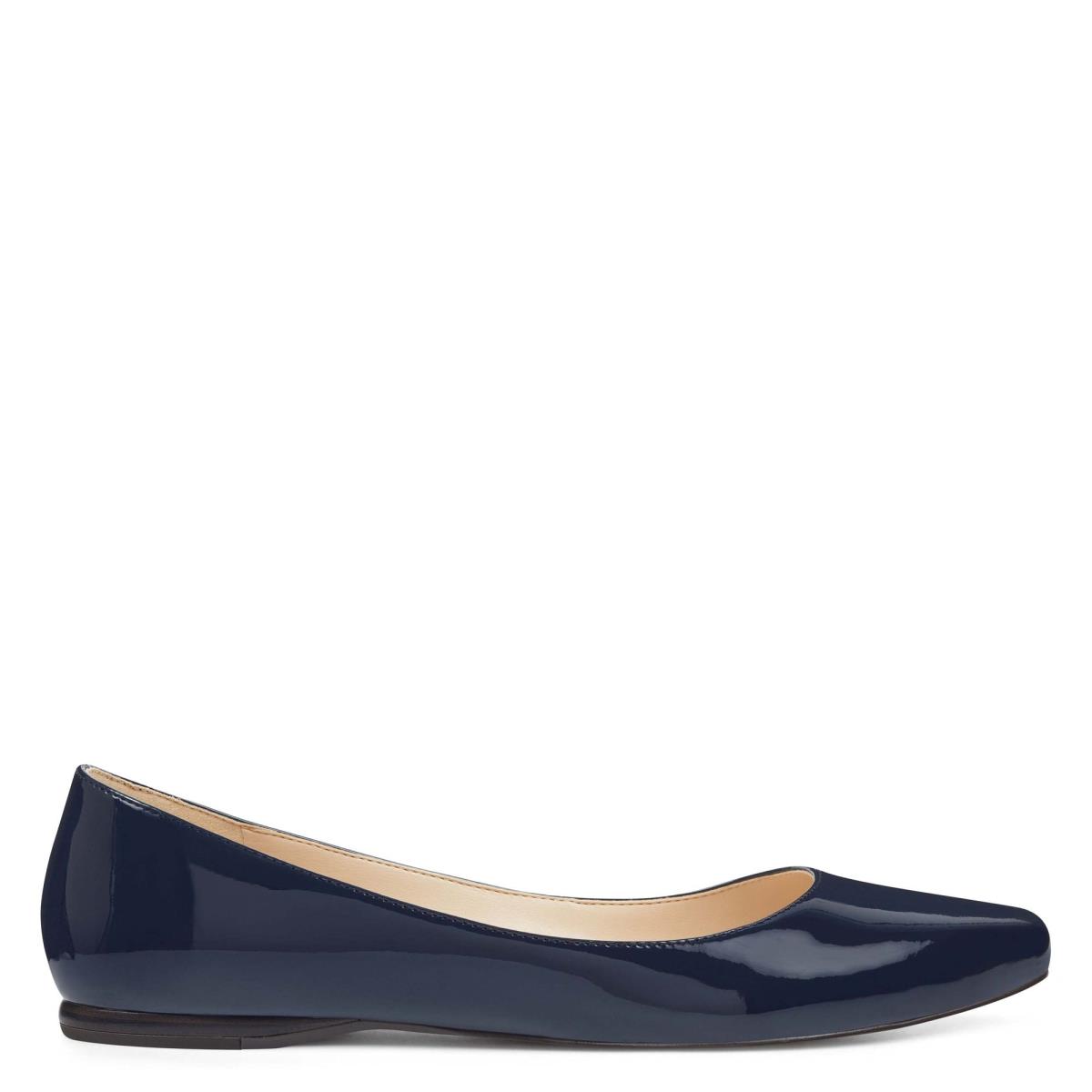 Flats Nine West Speakup Almond Toe Mujer Azul Marino | 7325RBMZQ