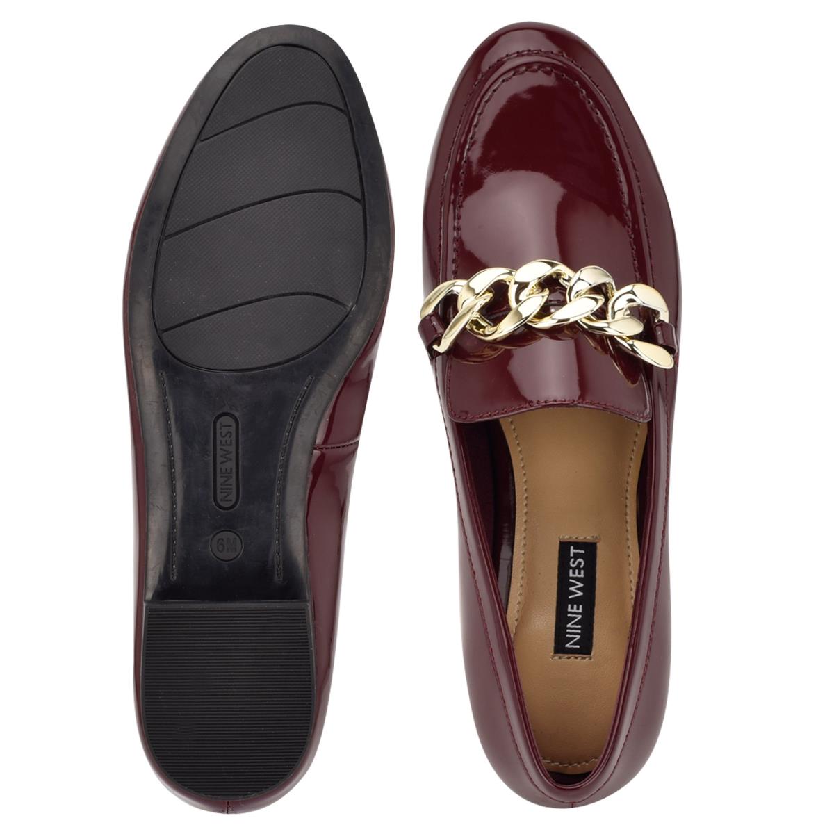 Loafers Nine West Chain Slip-On Mujer Rojas | 8014QXPRT